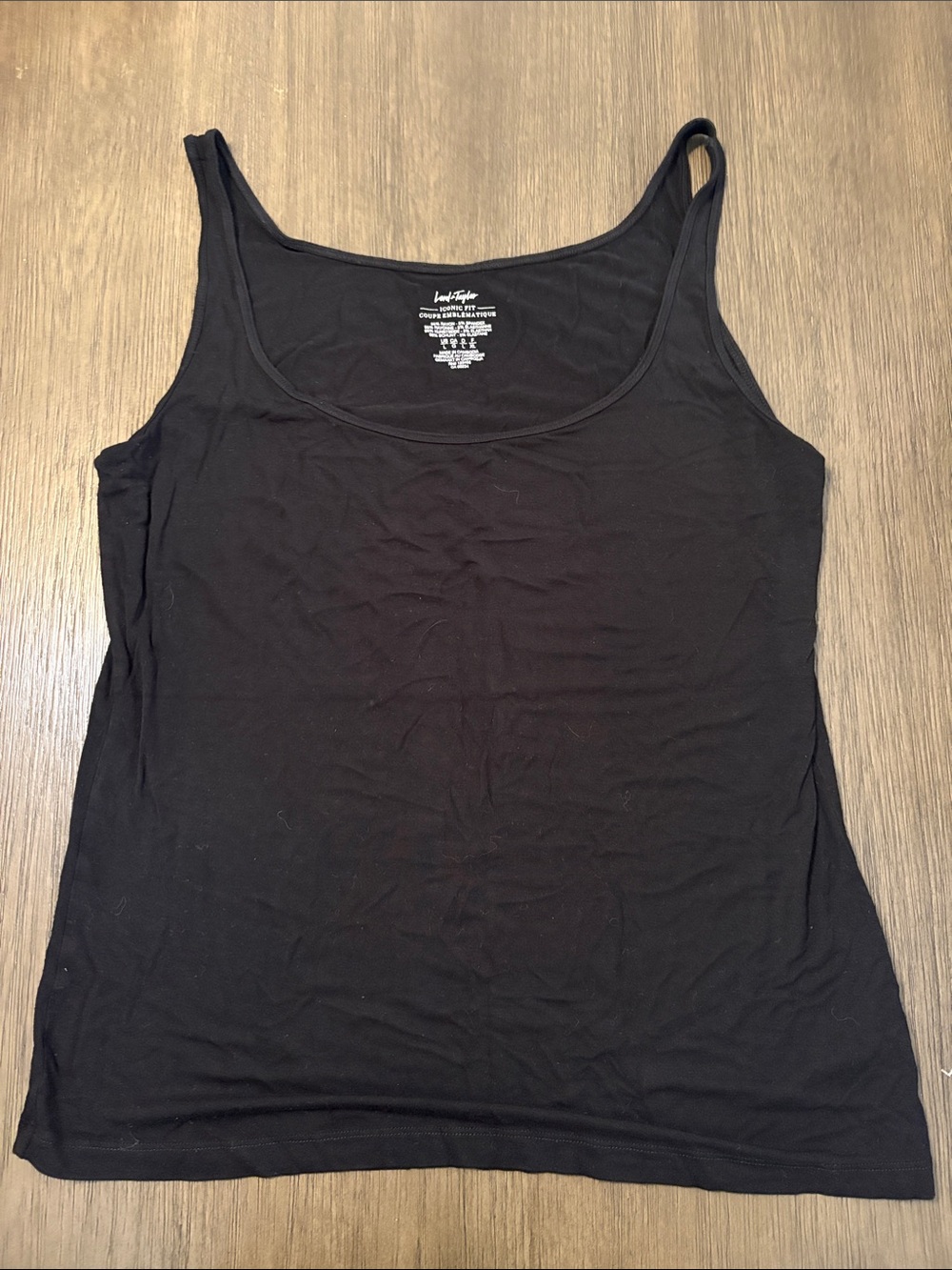 Lord & Taylor Black Tank Top with Scoop Neck- soft fabric